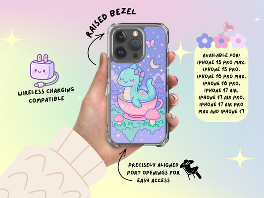 Nessie Teacup iPhone Case – Pastel Witchcore Cryptid Phone Cover (iPhone 16/15 Pro Max)