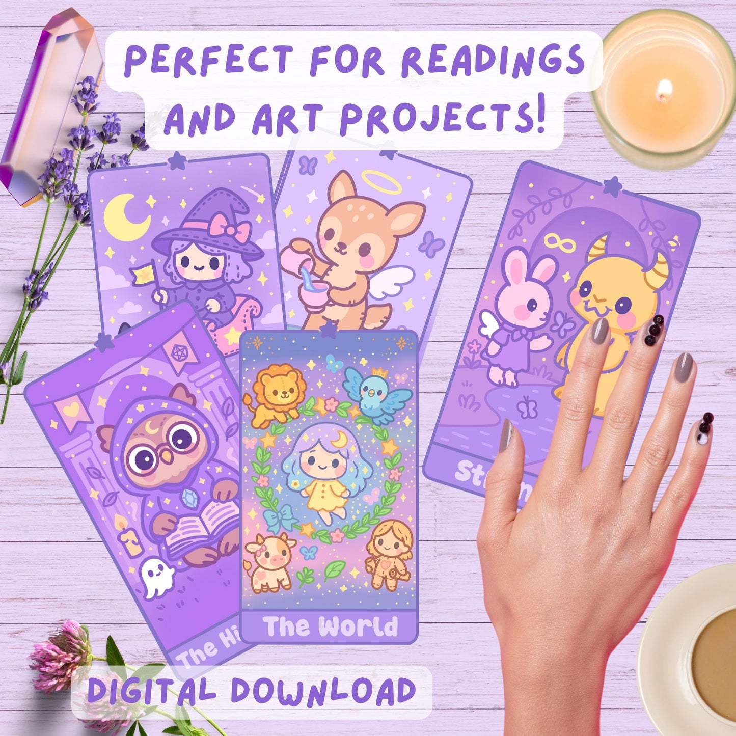 Pastel Kawaii Tarot Expansion Pack 2 - Plush Cards Digital Download