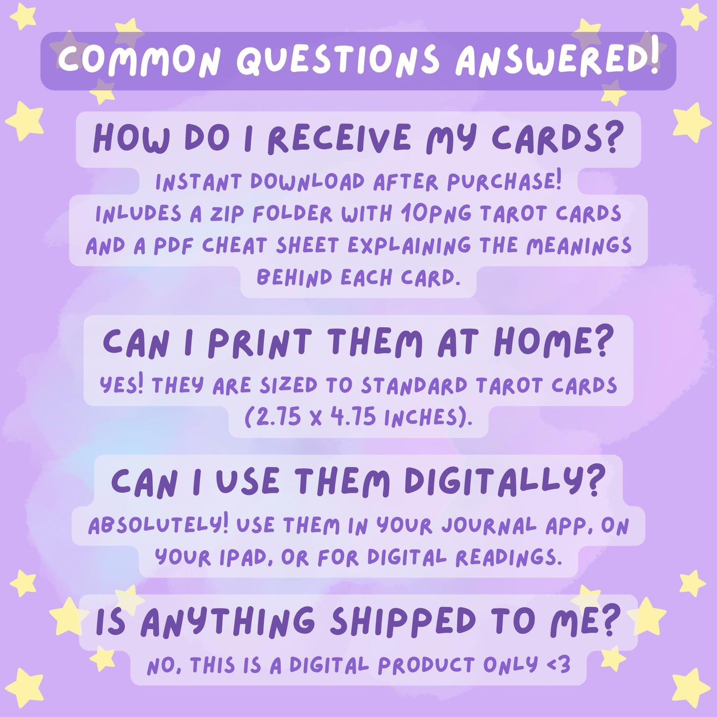 Pastel Kawaii Tarot Expansion Pack 2 - Plush Cards Digital Download