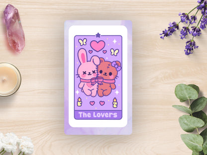 Kawaii Tarot Stickers: Love, Lessons & Destiny - Waterproof Vinyl Sheet
