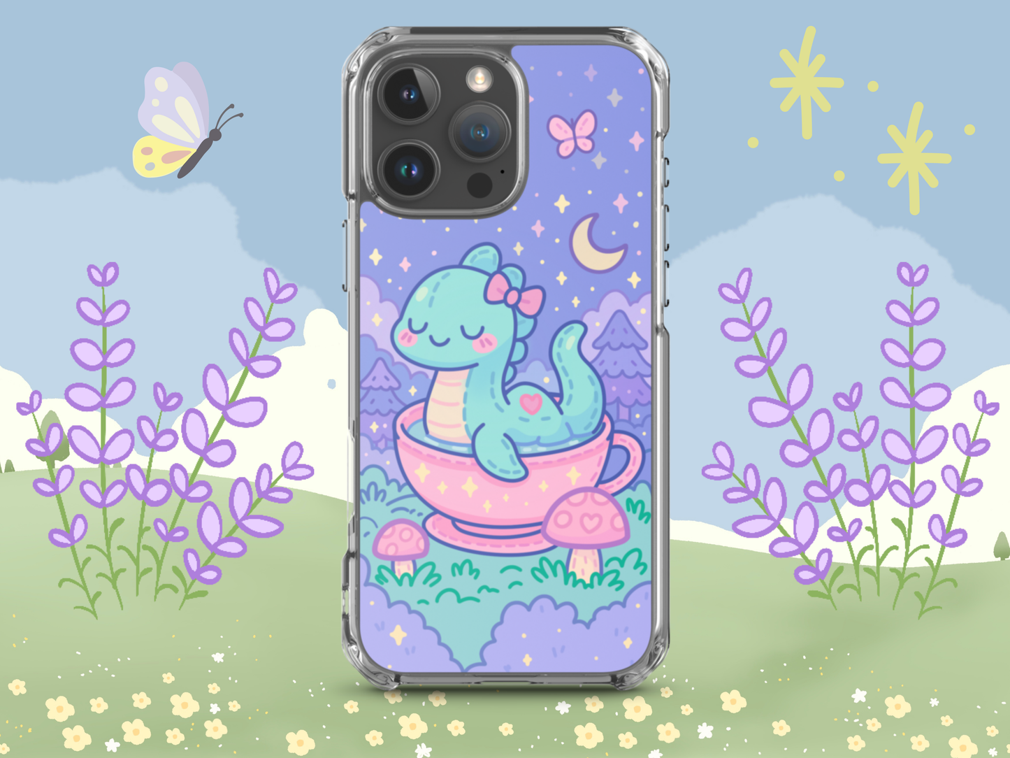 Nessie Teacup iPhone Case – Pastel Witchcore Cryptid Phone Cover (iPhone 16/15 Pro Max)