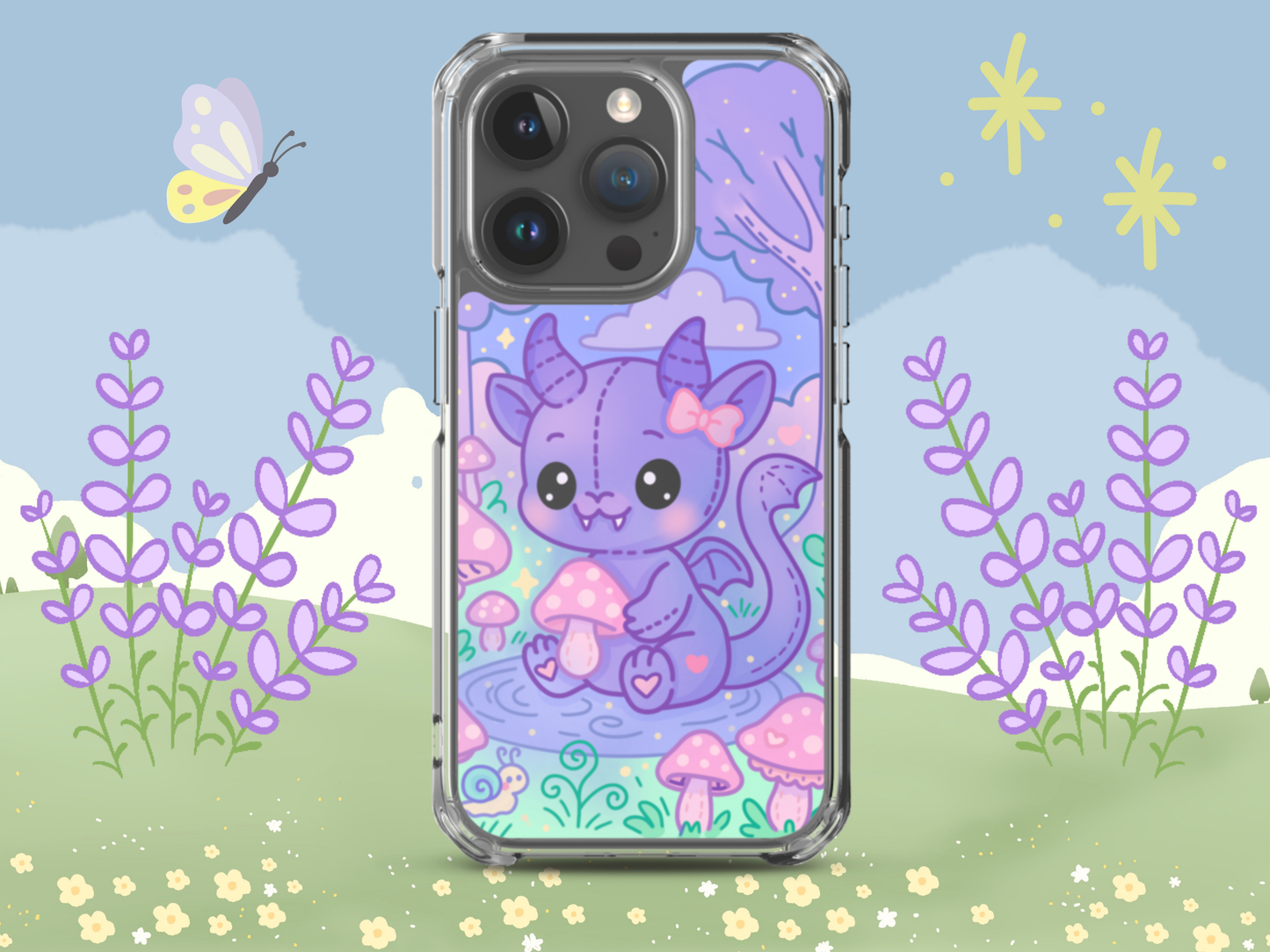 Kawaii Chupacabra iPhone Case – Pastel Cryptid Mushroom Phone Cover