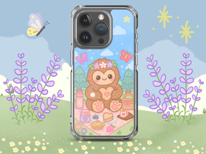 Bigfoot Tea Party iPhone Case – Cryptid Picnic Phone Cover, Pastel Witchcore