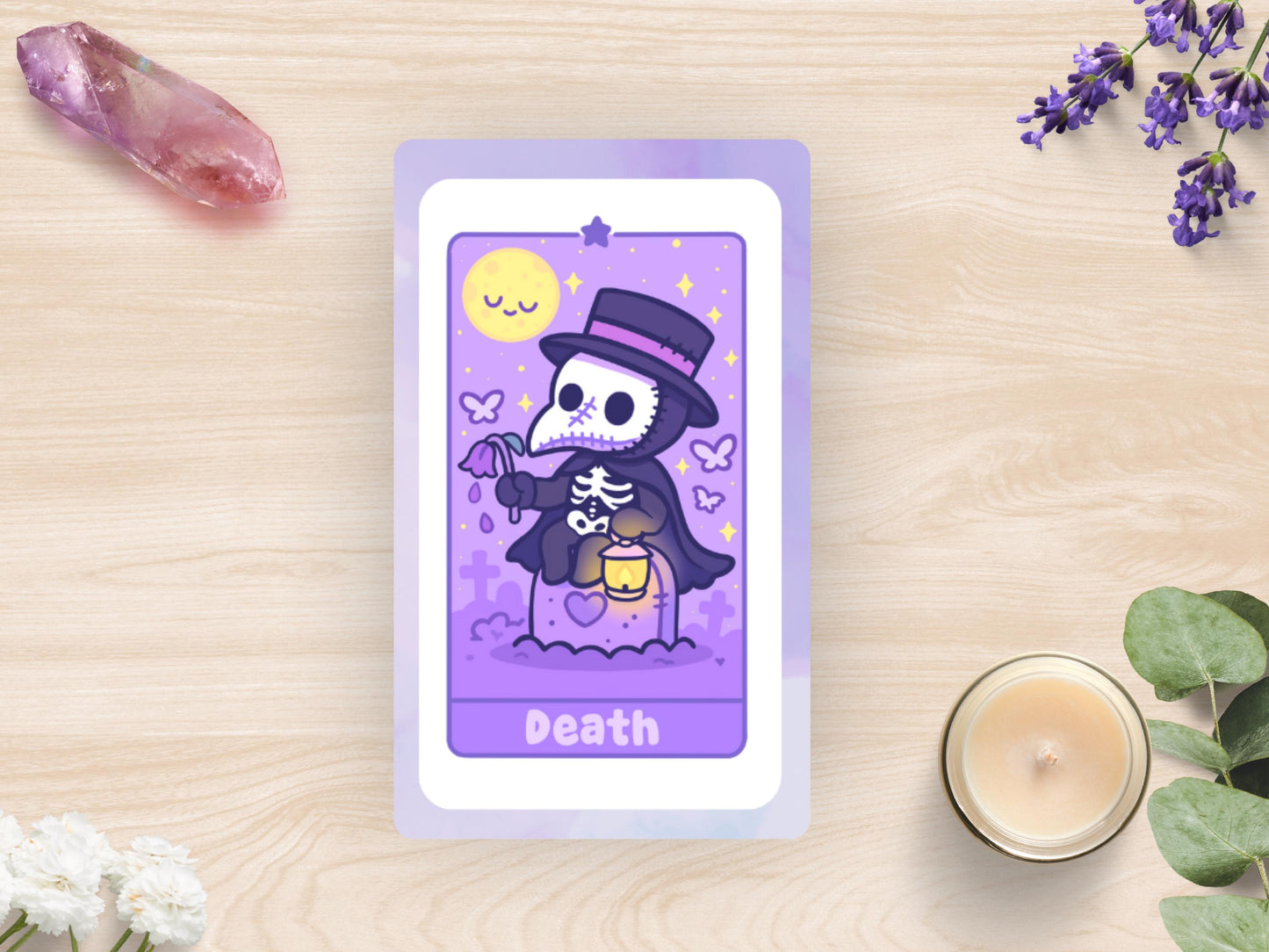 Kawaii Tarot Sticker Sheet Shadows & Secrets Waterproof Vinyl Pastel Witchy