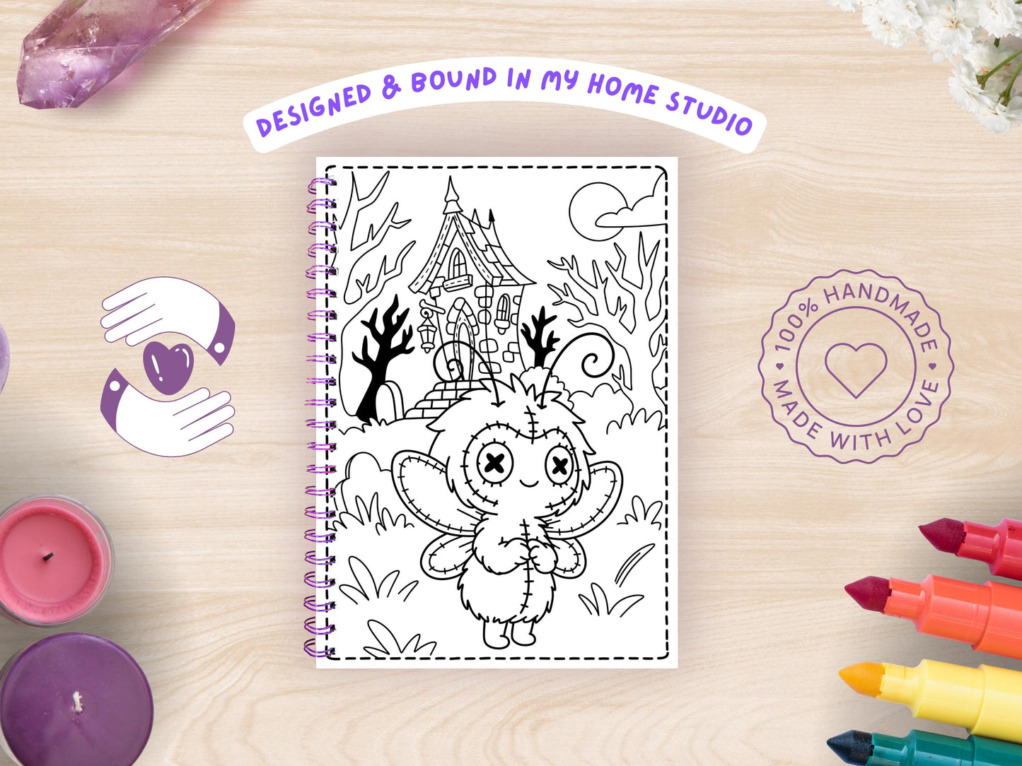 Handmade Fairy Garden A4 Coloring Book: Pastel Spooky Gothic Adventure