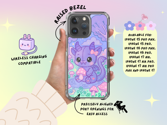 Kawaii Chupacabra iPhone Case – Pastel Cryptid Mushroom Phone Cover