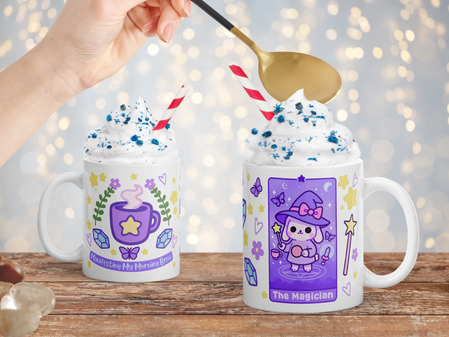 DefaultKawaii The Magician Tarot Mug 11oz – Manifesting My Morning Brew Pastel Witchcore