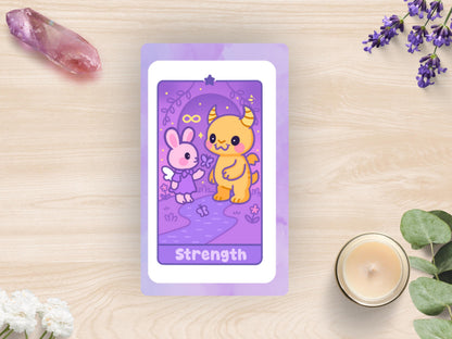 Kawaii Tarot Stickers: Love, Lessons & Destiny - Waterproof Vinyl Sheet