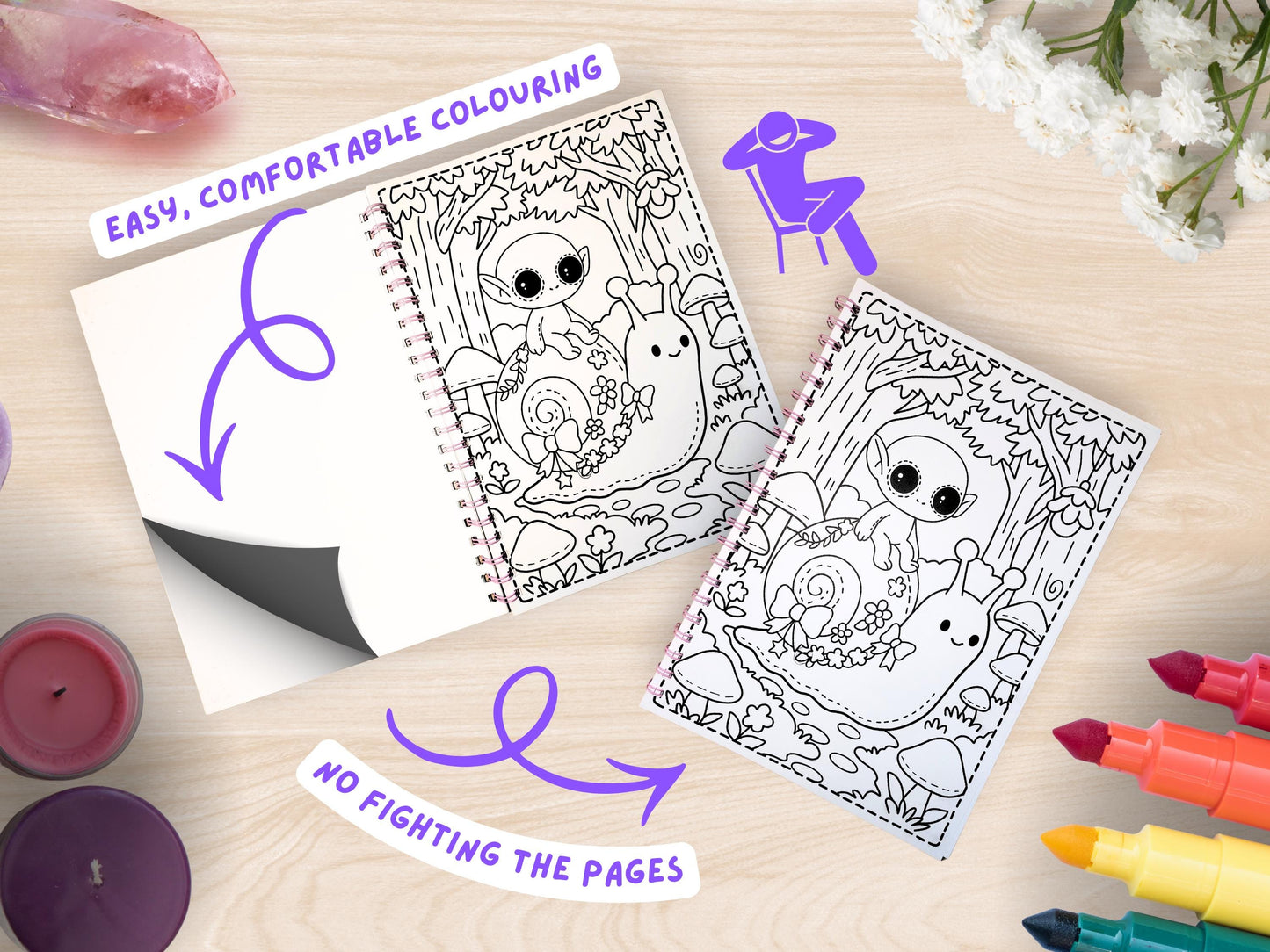 Cryptid Cuties Forest Fair A4 Coloring Book: Pastel Spooky Adventure Pages