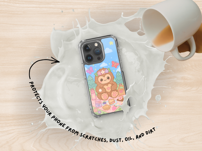 Bigfoot Tea Party iPhone Case – Cryptid Picnic Phone Cover, Pastel Witchcore