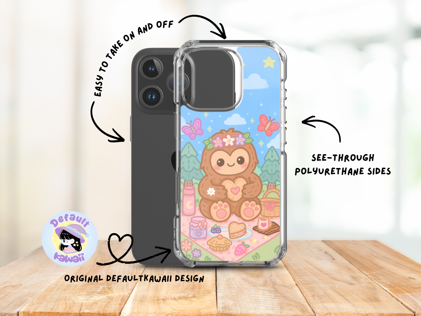 Bigfoot Tea Party iPhone Case – Cryptid Picnic Phone Cover, Pastel Witchcore