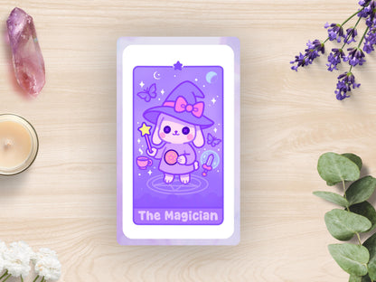 Kawaii Tarot Sticker Sheet Beginnings & Blessings Waterproof Vinyl Pastel Witchy