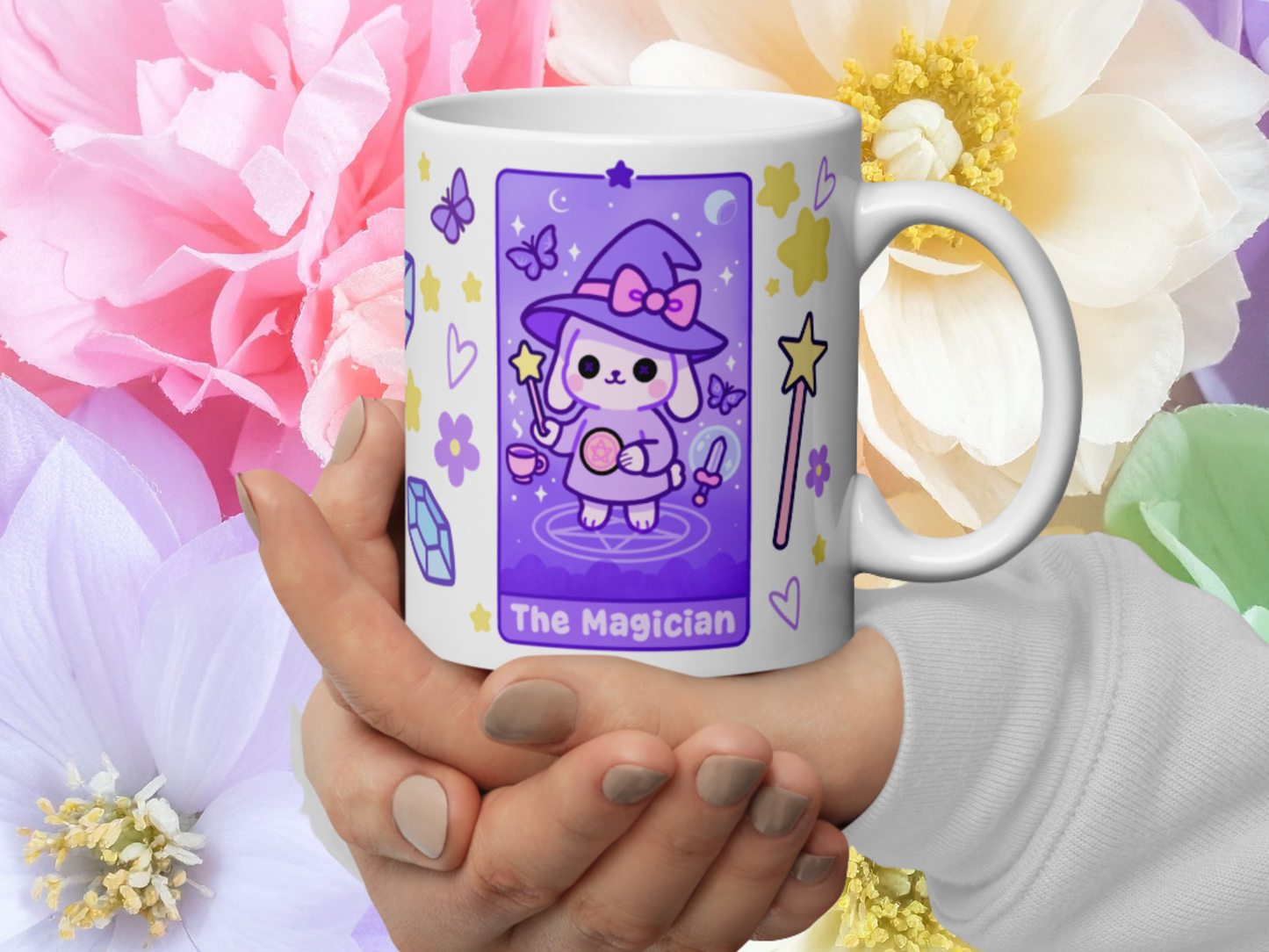 DefaultKawaii The Magician Tarot Mug 11oz – Manifesting My Morning Brew Pastel Witchcore