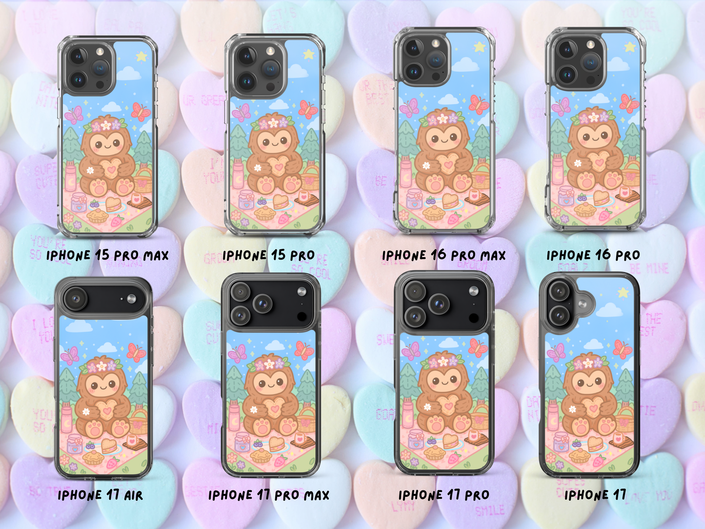 Bigfoot Tea Party iPhone Case – Cryptid Picnic Phone Cover, Pastel Witchcore