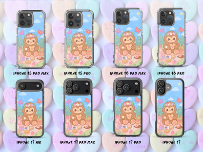 Bigfoot Tea Party iPhone Case – Cryptid Picnic Phone Cover, Pastel Witchcore