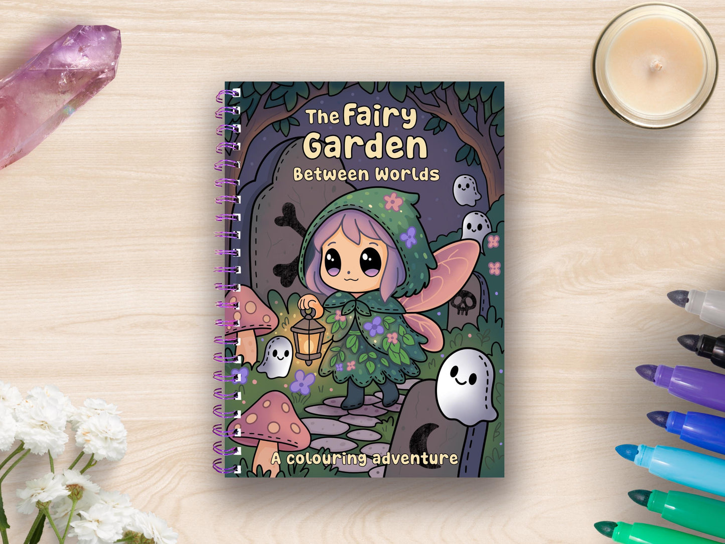 Handmade Fairy Garden A4 Coloring Book: Pastel Spooky Gothic Adventure