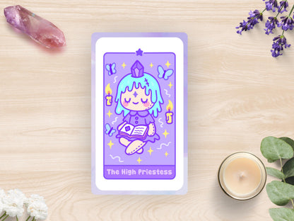 Kawaii Tarot Sticker Sheet Beginnings & Blessings Waterproof Vinyl Pastel Witchy