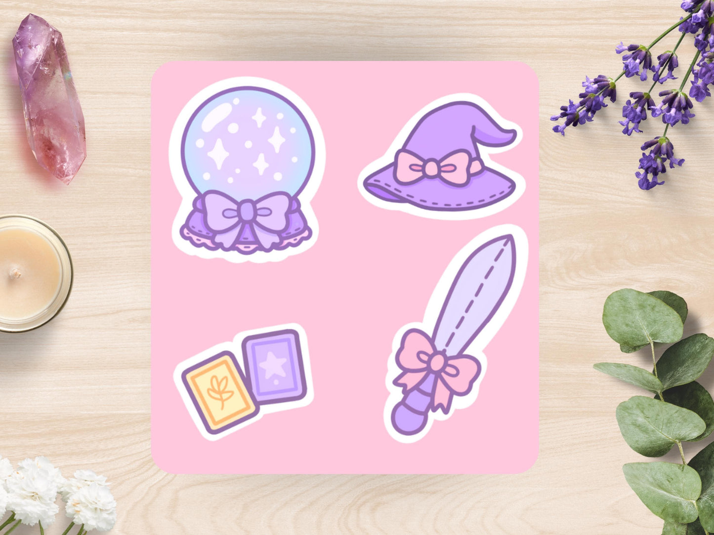 Kawaii Witch Altar Sticker Sheet Pastel Witchy Waterproof Vinyl Die-Cut