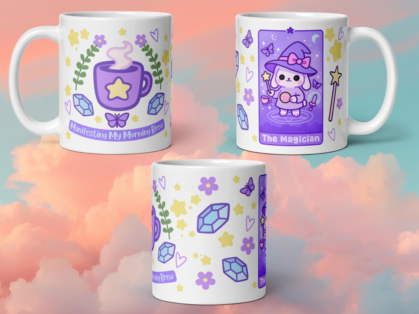 DefaultKawaii The Magician Tarot Mug 11oz – Manifesting My Morning Brew Pastel Witchcore