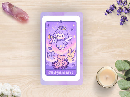 Kawaii Tarot Sticker Sheet Dreams & Destiny Waterproof Vinyl Pastel Witchy