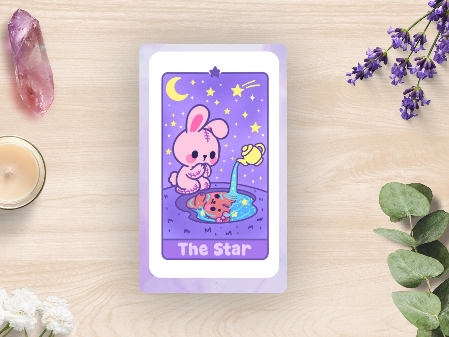 Kawaii Tarot Sticker Sheet Dreams & Destiny Waterproof Vinyl Pastel Witchy