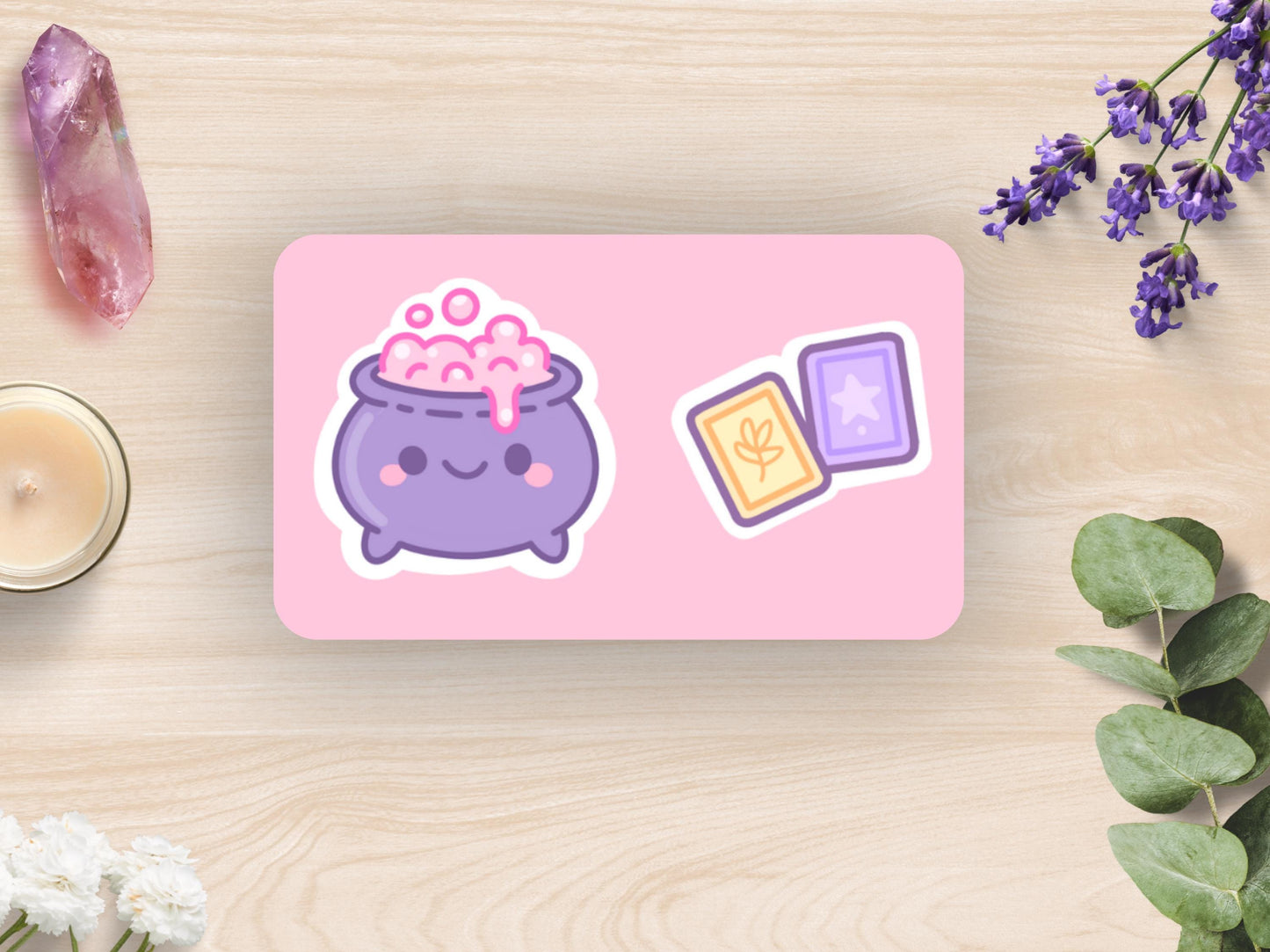 Kawaii Witch Altar Sticker Sheet Pastel Witchy Waterproof Vinyl Die-Cut