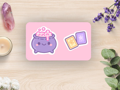Kawaii Witch Altar Sticker Sheet Pastel Witchy Waterproof Vinyl Die-Cut
