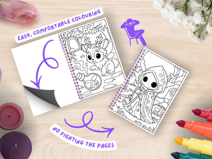 Handmade Fairy Garden A4 Coloring Book: Pastel Spooky Gothic Adventure