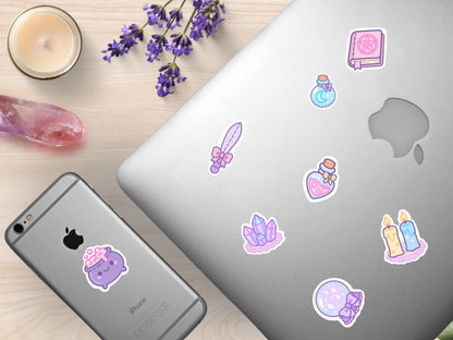 Kawaii Witch Altar Sticker Sheet Pastel Witchy Waterproof Vinyl Die-Cut