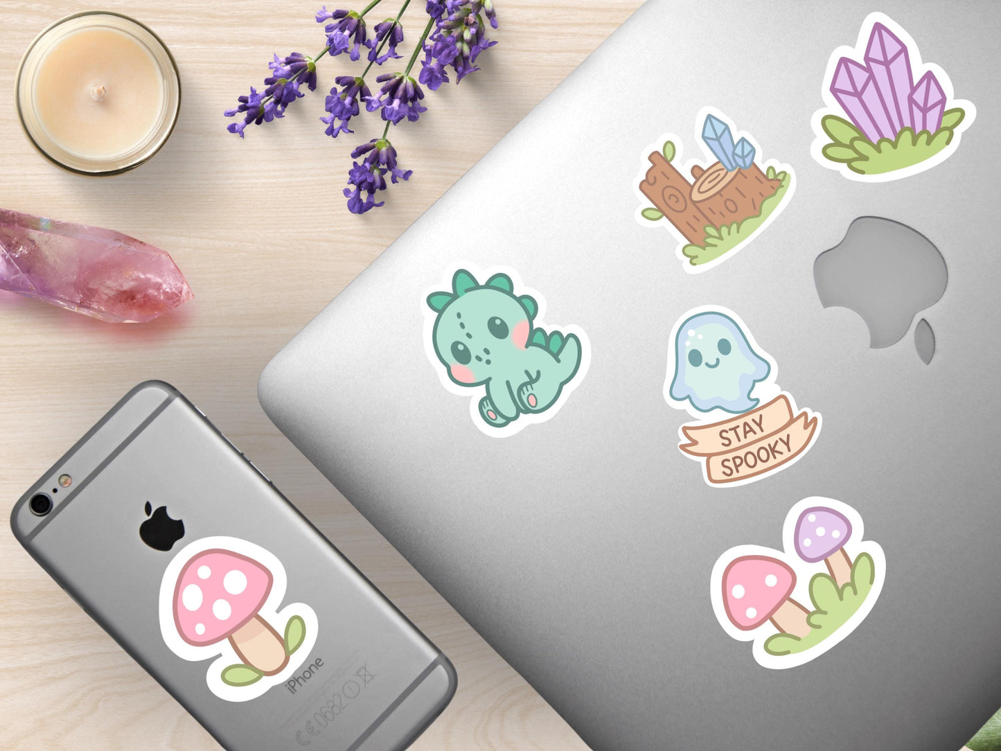 Kawaii Cryptid Sticker Pack: Pastel Spooky Die-Cut Vinyl Decals