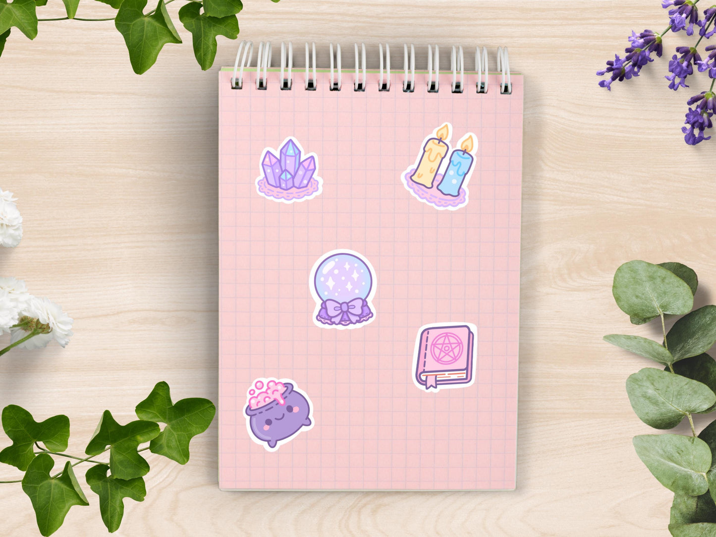 Kawaii Witch Altar Sticker Sheet Pastel Witchy Waterproof Vinyl Die-Cut