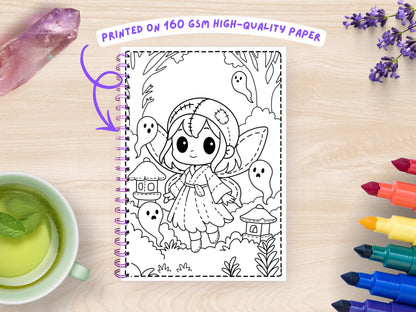 Handmade Fairy Garden A4 Coloring Book: Pastel Spooky Gothic Adventure