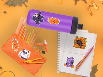 Pastel Halloween Die Cut Stickers: Spooky Vinyl Pack (5 Designs)
