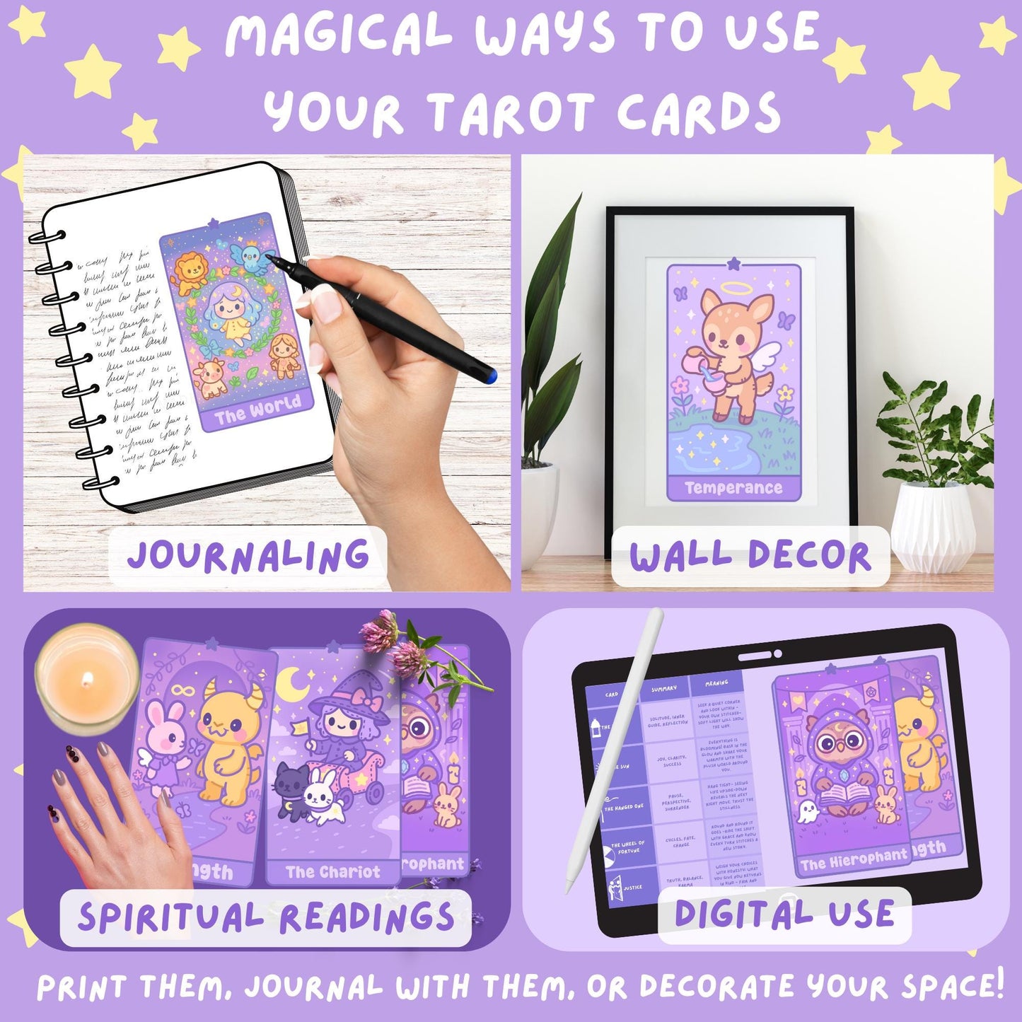 Pastel Kawaii Tarot Expansion Pack 2 - Plush Cards Digital Download