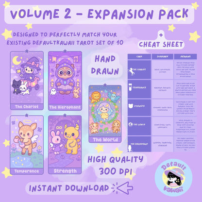 Pastel Kawaii Tarot Expansion Pack 2 - Plush Cards Digital Download