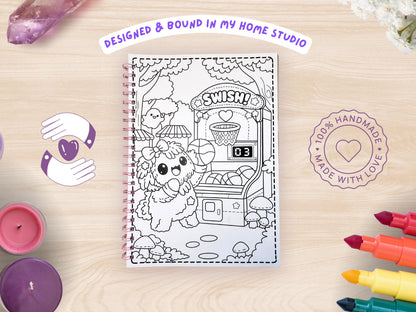 Cryptid Cuties Forest Fair A4 Coloring Book: Pastel Spooky Adventure Pages