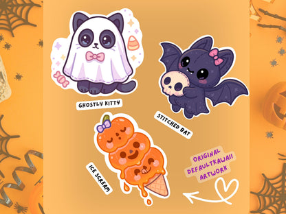 Pastel Halloween Die Cut Stickers: Spooky Vinyl Pack (5 Designs)