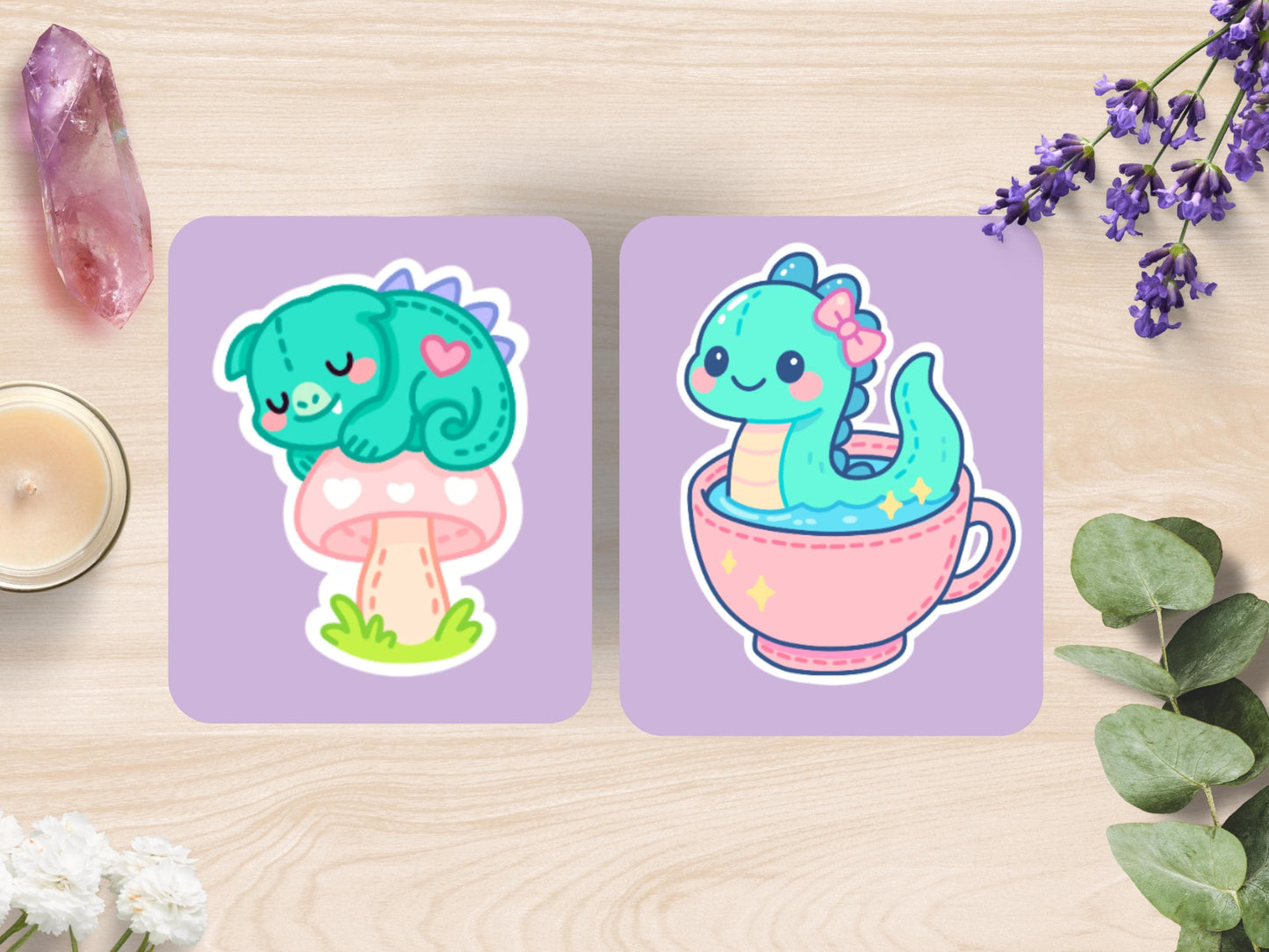 Kawaii Cryptid Cuties Sticker Sheet Waterproof Vinyl Pastel Plush Die-Cut