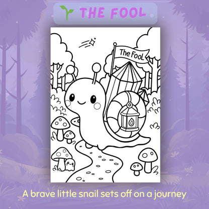 Spooky Forest Tarot Coloring Pages Kawaii Printable PDF Volume 1