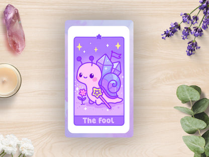 Kawaii Tarot Sticker Sheet Beginnings & Blessings Waterproof Vinyl Pastel Witchy