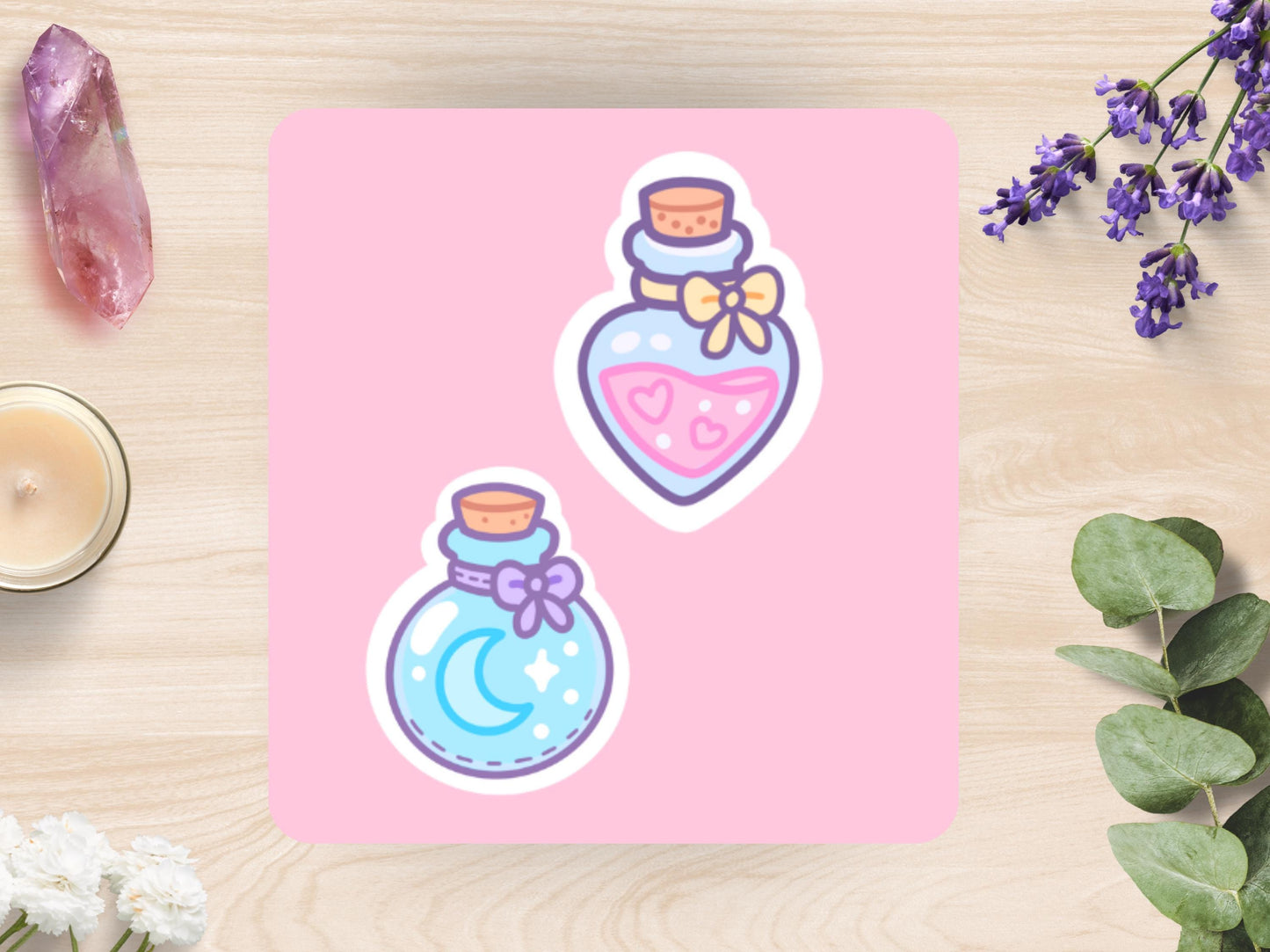 Kawaii Witch Altar Sticker Sheet Pastel Witchy Waterproof Vinyl Die-Cut