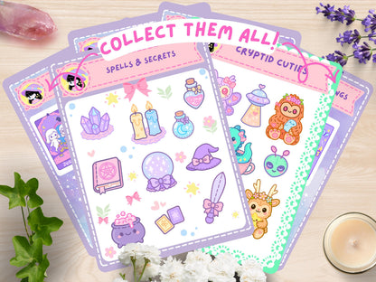 Kawaii Witch Altar Sticker Sheet Pastel Witchy Waterproof Vinyl Die-Cut