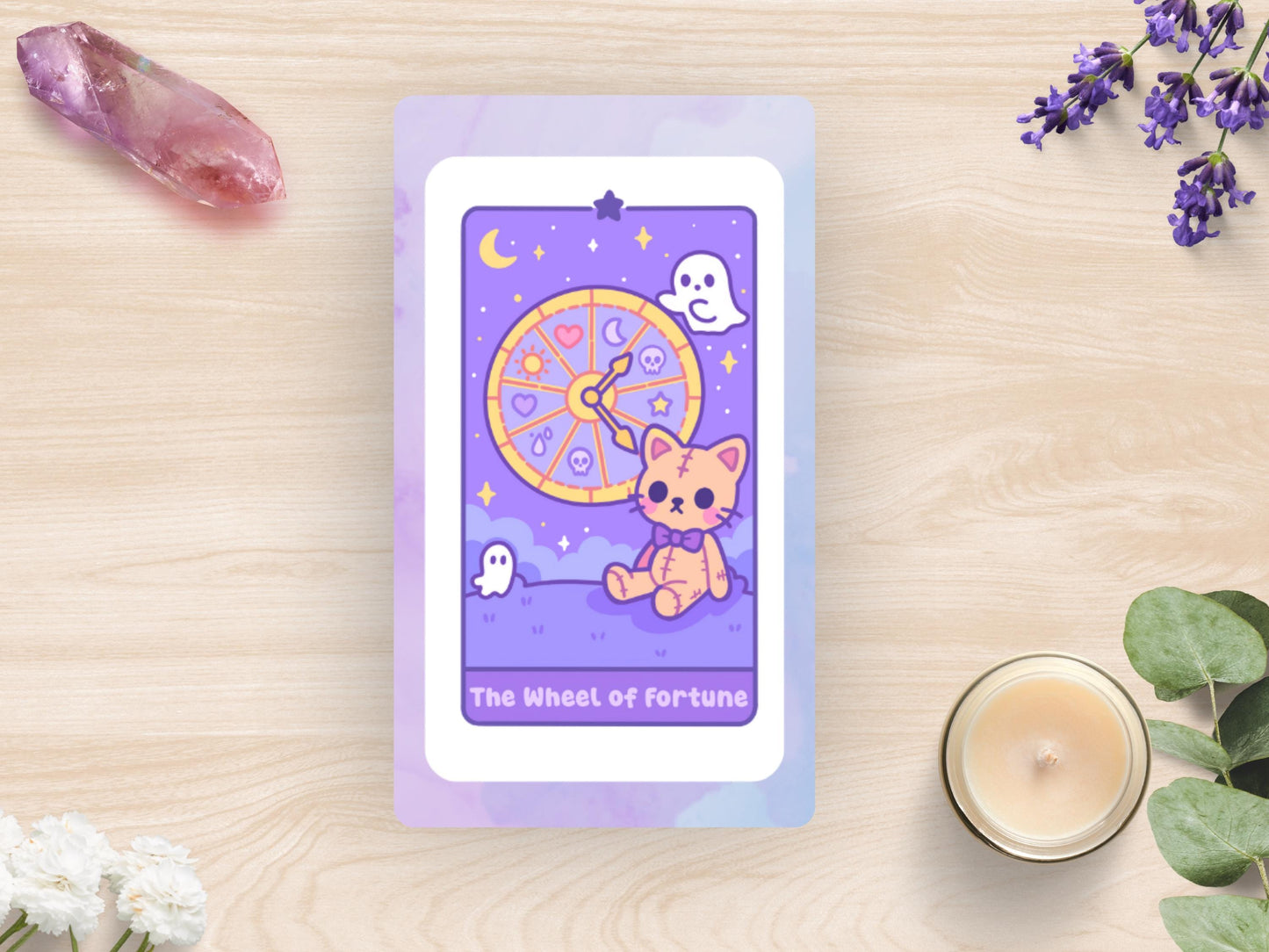 Kawaii Tarot Stickers: Love, Lessons & Destiny - Waterproof Vinyl Sheet
