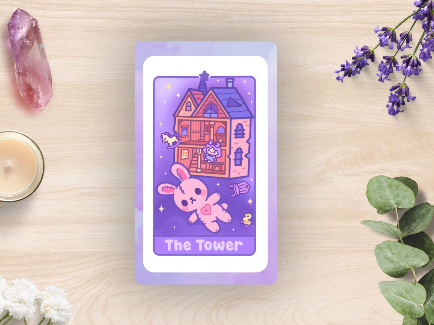 Kawaii Tarot Sticker Sheet Dreams & Destiny Waterproof Vinyl Pastel Witchy