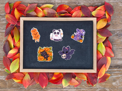Pastel Halloween Die Cut Stickers: Spooky Vinyl Pack (5 Designs)