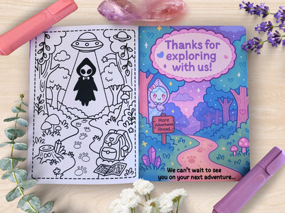 Cryptid Cuties Mini Coloring Book A5 Handmade Pastel Spooky Kawaii