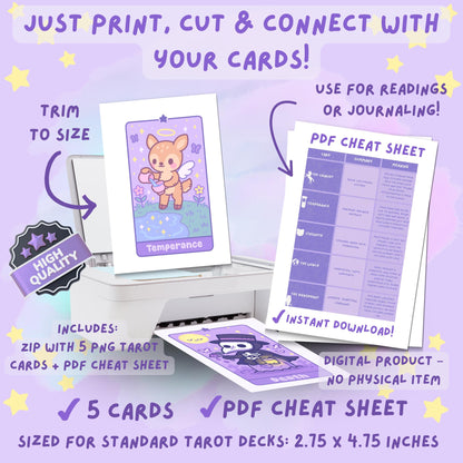 Pastel Kawaii Tarot Expansion Pack 2 - Plush Cards Digital Download