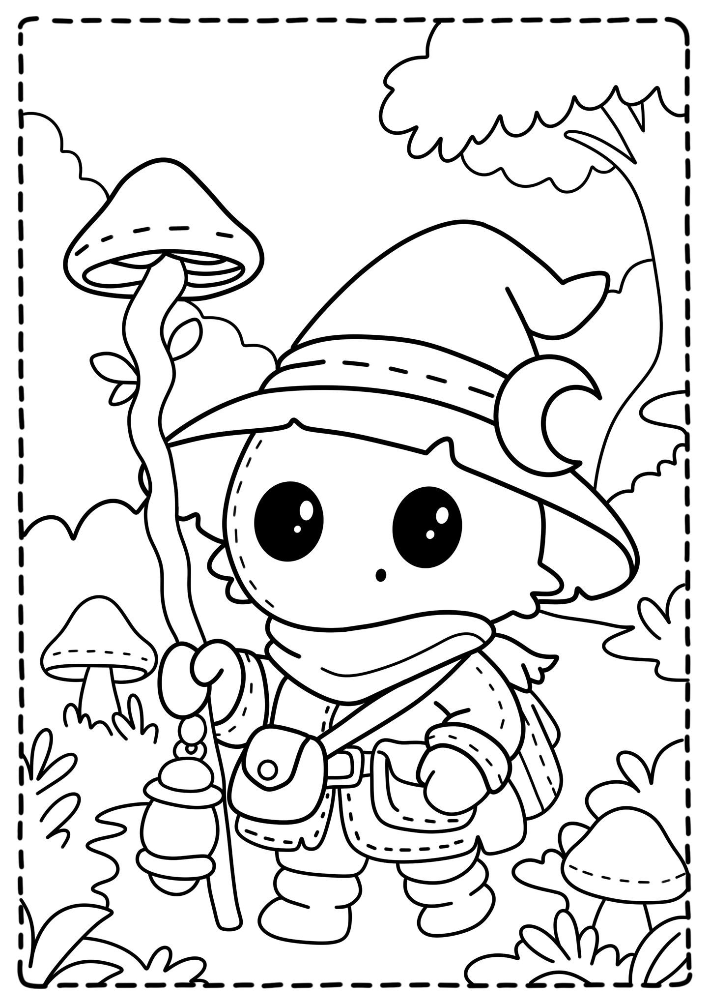 Free Coloring Page – Little Witch Explorer | From the Magical Forest Collection